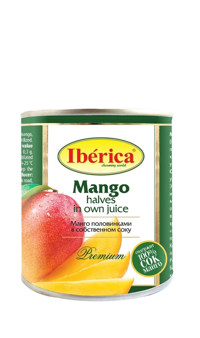 Манго половинками в собственном соку “Iberica” 425 мл ж/б