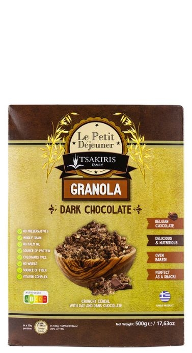 Гранола с темным шоколадом хрустящая