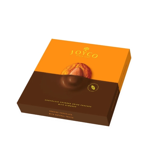 Конфеты Joyco персик в шоколаде с миндалем 190г