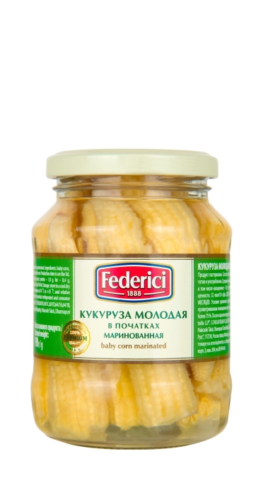 Кукуруза молодая в початках маринованная Federici 370 г