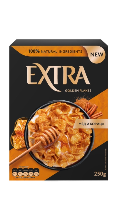 Готовый завтрак Extra Golden хлопья с мёдом и корицей 250 г