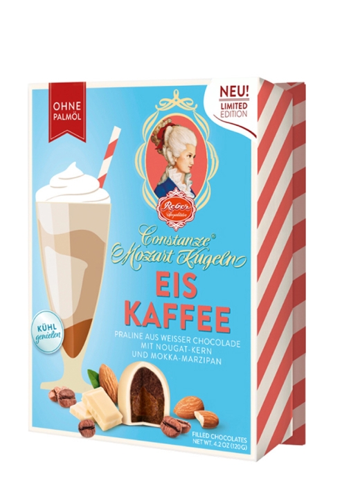 Конфеты Reber из белого шоколада c ореховым пралине, марципаном и кофейной начинкой 120г