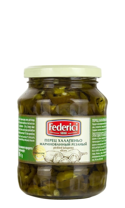 Перец маринованный халапеньо резаный Federici (Федеричи) 370г