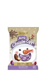Шоколадные яйца JACQUOT Merry Christmas с взрывной карамелью 100г