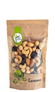 Смесь жареных орехов и изюма Семушка 150г