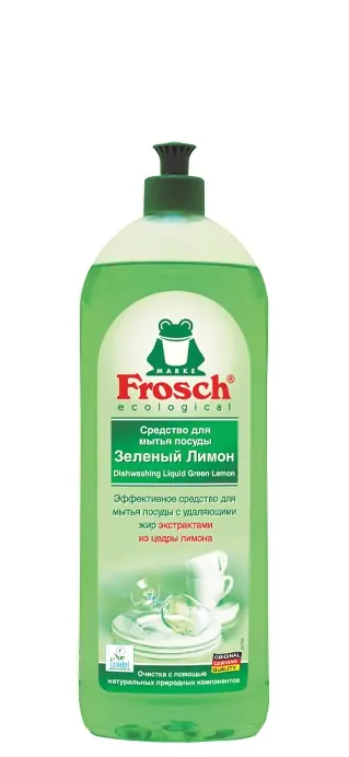 Средство для мытья посуды Frosch ("Фрош") зеленый лимон 1 л