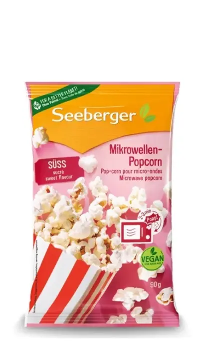 Попкорн Seeberger Sweetened сладкий для микроволновой печи 90г